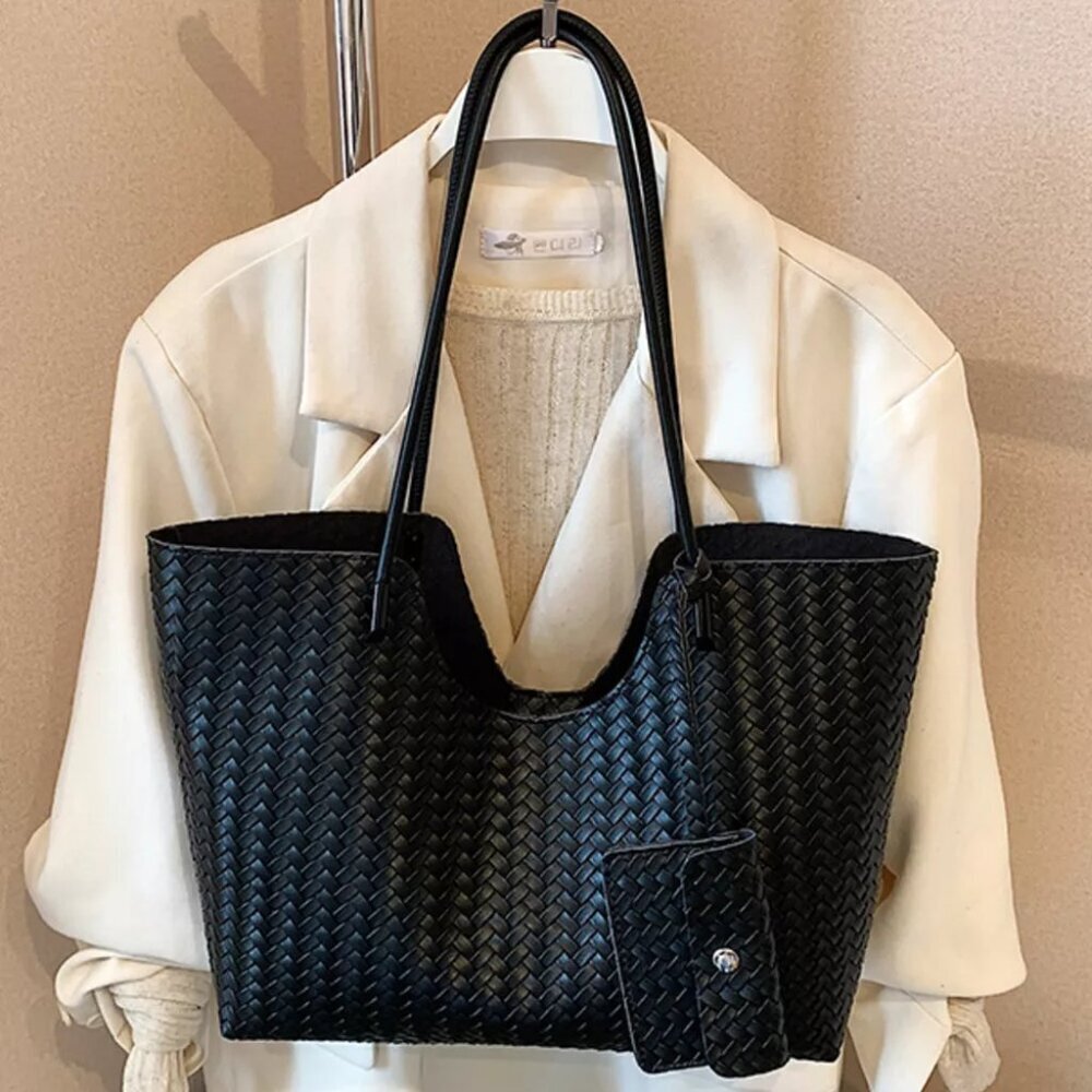 Woven Texture Large Capacity Tote Bag